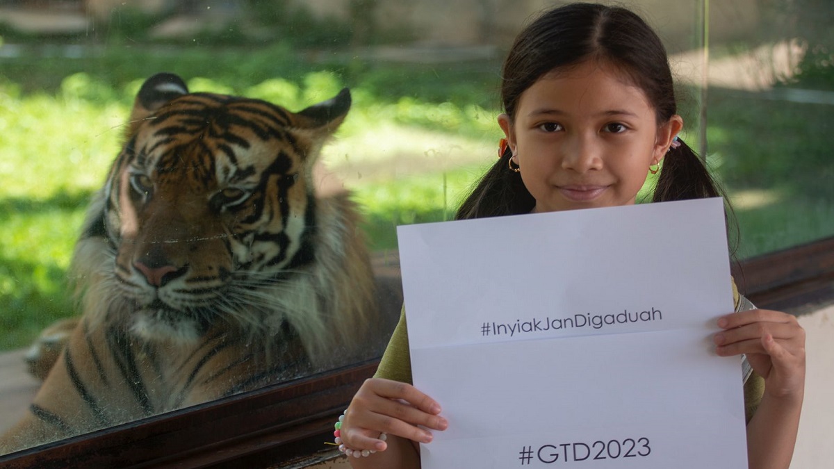 Kampanye di Hari Harimau Sedunia. (dok. Yayasan Peduli Harimau Sumatera)